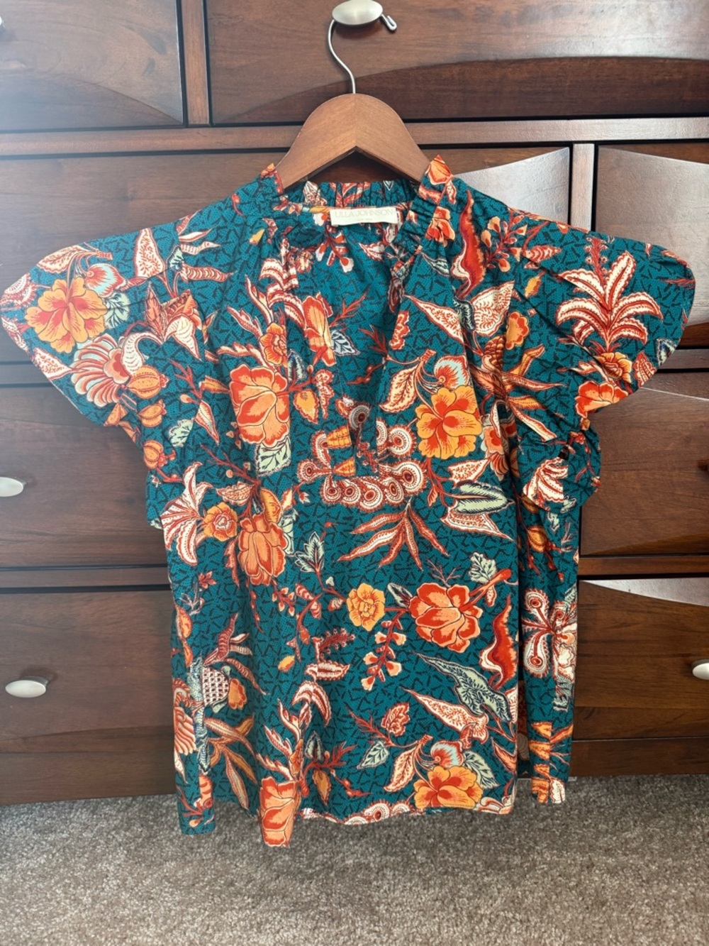Ulla Johnson Women’s Evelyn Top Delphinium Print Size 2 - Picture 9 of 11